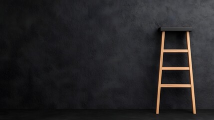 Elegant Restoration of a Wooden Ladder Showcasing Minimalism and Craftsmanship in Interior Design. Woodwork, Craftsmanship, Restoration Concept