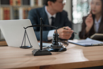 Lawyer or judge consult having team meeting with client, Law and Legal services concept