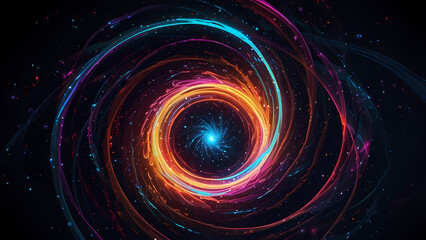 Obraz premium Neon Light Swirl: Abstract Vortex Illustration