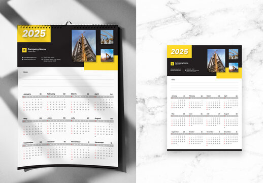 Black And Yellow Calendar