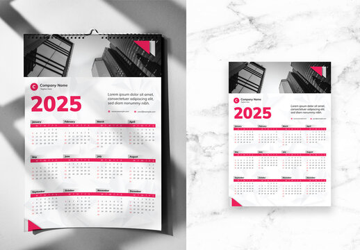 Pink And Gray Calendar