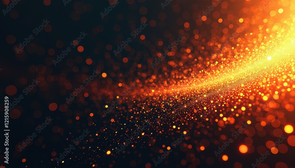 Poster mesmerizing abstract digital wallpaper with bokeh lights against dark background