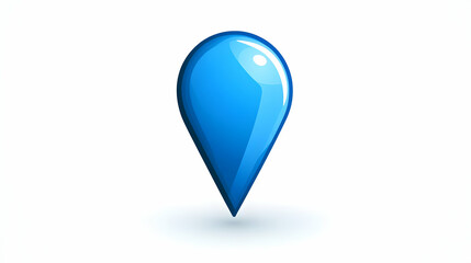 Glossy Blue Map Pointer Illustration