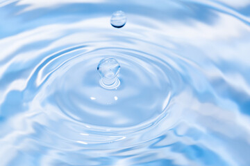 水面に落ちる水滴.