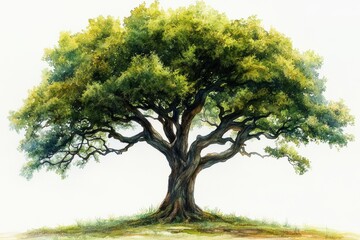 Fototapeta premium Majestic Oak Tree with Lush Green Foliage and Strong Branches