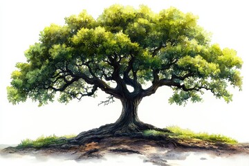 Majestic Tree with Vibrant Green Foliage and Strong Roots