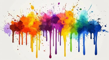 Colorful abstract watercolor texture stain with splashes and spatters. Modern creative watercolor background for trendy design.