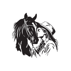 women kiss their horse pet