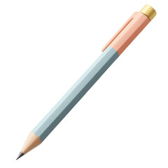 Clay-modeled mechanical pencil with muted pastel tones, rounded features, and clean minimal design. Isolated on white with sufficient spacing.