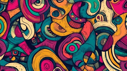 Fototapeta premium Combination fun colour lovely doodle pattern. Vintage texture background. Geometric line style. lovely doodle pattern design Modern simple design. Abstract template. Template design element. 
