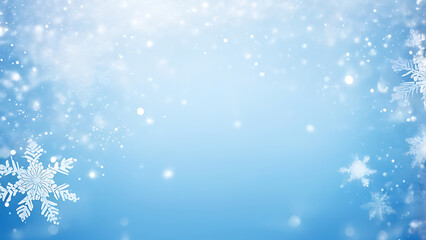 Fototapeta premium Delicate snowflakes drift through the air, settling softly on a frosty ground, creating a peaceful winter ambiance