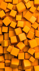 Orange 3D Cube Abstract Background