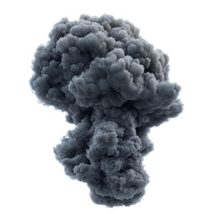 Dark Smoke-Like Cloud in a Clear Sky Isolated on White Background 