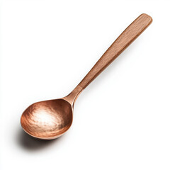 Elegant Copper Spoon with Textured Finish on White Background