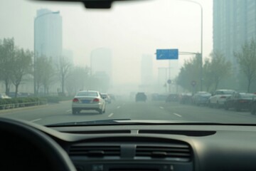 Density of PM 2.5 dust in the city Air pollution affecting health , Generative AI
