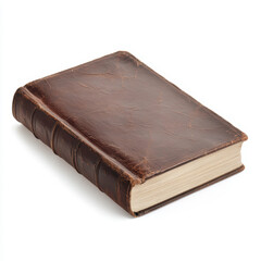 Obraz premium Antique leather bound book with textured cover and aged pages in vintage style literature concept