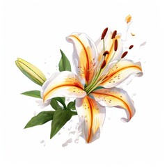 Beautiful Yellow and White Lily Flower the AI Image Generator,