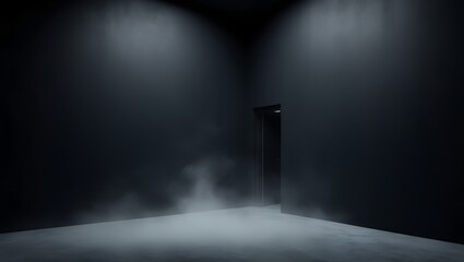 Empty room with black wall