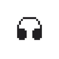 Fototapeta premium headset icon pixel art ,vector illustration on isolated background.
