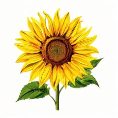 Obraz premium the AI Image Generator, Vivid Sunflower Bloom Illustration