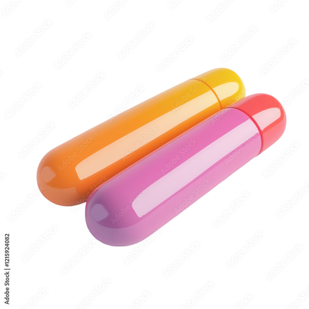 Poster Highlighter simple 3D render clay style with rounded edges, subtle vibrant tones, and minimalistic features isolated on a white background. No edges should be in contact.