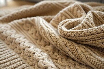 Soft Lighting Illuminating the Texture of Knitted Fabric