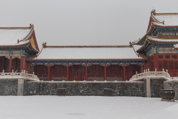 snow view of Forbidden city