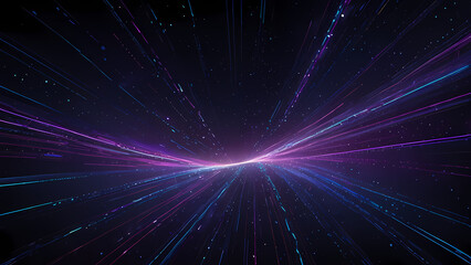 Fototapeta premium Futuristic Abstract Background with Glowing Light Lines in a Starry Void