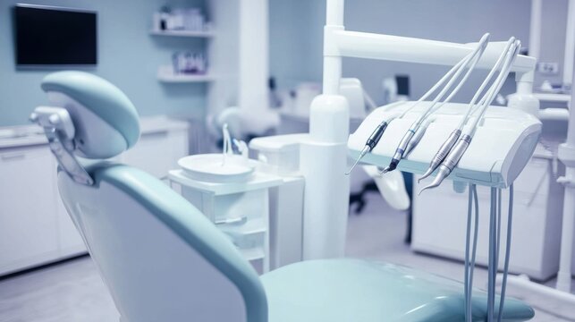 A clean and modern dental office with a dentist examining a patient’s teeth using advanced imaging technology, with a focus on the dental tools and patient’s mouth, Contemporary style