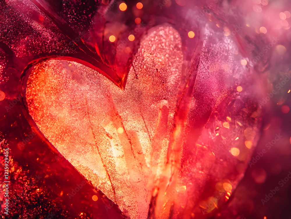 Poster red abstract background with glitter and bokeh
