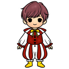 children in clown costumes 