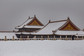 snow view of Forbidden city