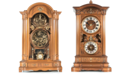 Elegant Antique Grandfather Clock Set Generative AI