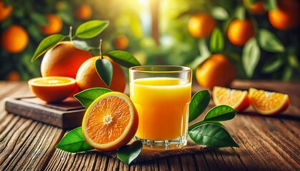 fresh orange juice Photography. generative AI