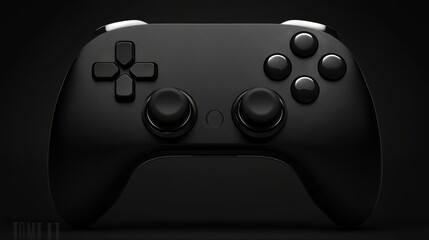 Sleek Black Gaming Controller Design Concept