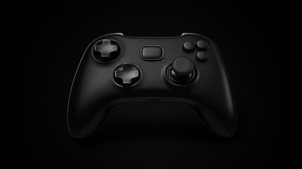 Sleek Black Gaming Controller on Dark Background