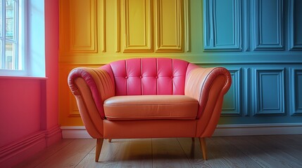 Vibrant Armchair in a Colorful Room