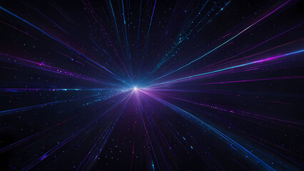 Fototapeta premium Futuristic Abstract Background with Glowing Light Lines in a Starry Void