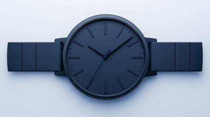 Sleek Black Wristwatch Minimalist Design Studio Shot
