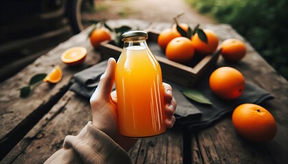 fresh orange juice Photography. generative AI