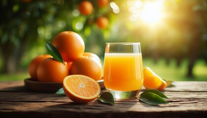 fresh orange juice Photography. generative AI