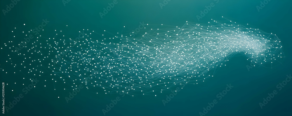 Poster a minimalist background with interconnected dots in white
