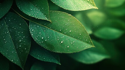 Obraz premium A leaf with water droplets on it