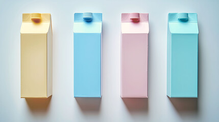 Pastel-Colored Drink Cartons: Minimalist Product Packaging Design