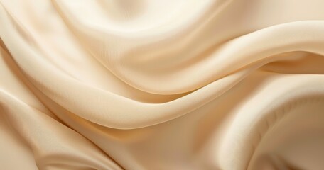 Obraz premium A close-up of smooth, flowing beige fabric showcasing texture and softness.