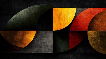Abstract Geometric Composition in Earthy Tones