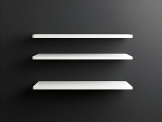 3D Render Floating Shelves, Minimalist Design