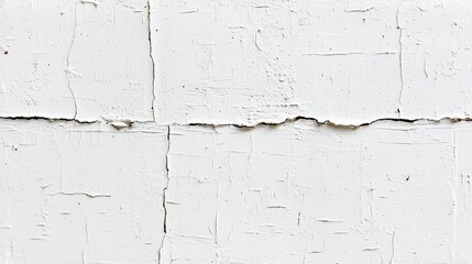 White textured wall with cracks.