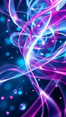 Vibrant Neon Light Swirls Abstract Art Wallpaper