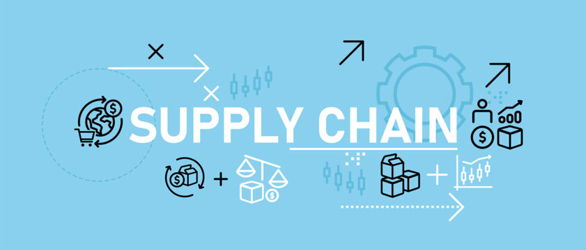 Supply Chain concept highlighting logistics management global distribution shipping strategy and cargo transport for business logistics and operational efficiency